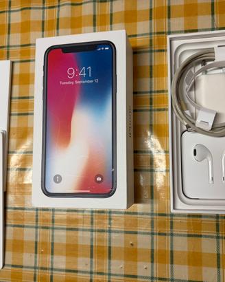 SCATOLA E ACCESSORI ORIGINALI APPLE IPHONE X 64gb