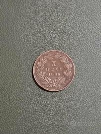 moneta 10 reis 1886  - portogallo