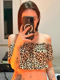 Top leopardato off-shoulder H&M – nuovo, mai usato