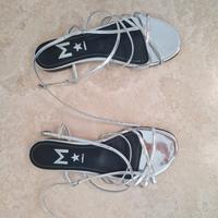 Sandali Flat Metallizzati Argento Marella