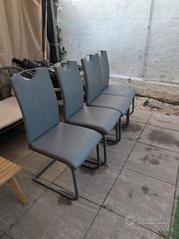 Set 4 Sedie Moderne a Sbalzo grigie (segni usura) 
