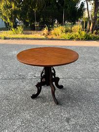 Tavolino Rotondo Stile Vintage Legno