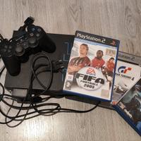 PlayStation 2 con giochi + joystick e cavi