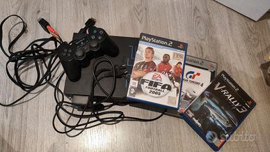 PlayStation 2 con giochi + joystick e cavi