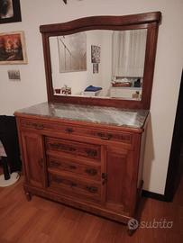 Credenza con specchio inizi '900 + toeletta