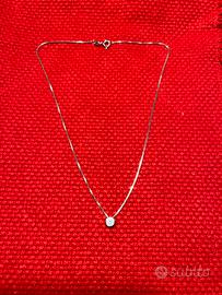 Collana argento 925 solitario medio