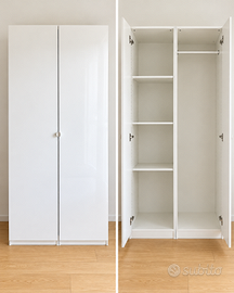 Armadio IKEA PAX, 3 moduli con ante bianco lucido