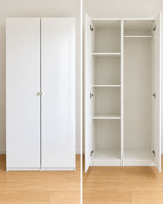 Armadio IKEA PAX, 3 moduli con ante bianco lucido