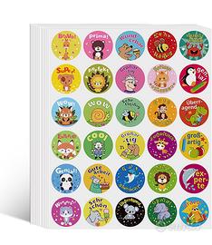 750 Adesivi Motivazionali Animali per Bambini