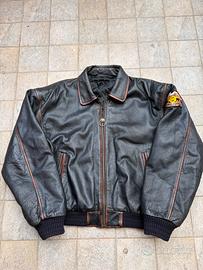 Giacca Bomber in pelle Con Patch Harley Davidson