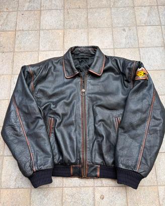 Giacca Bomber in pelle Con Patch Harley Davidson