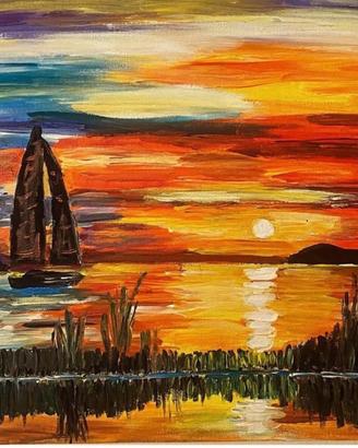 Quadro dipinto a mano mare