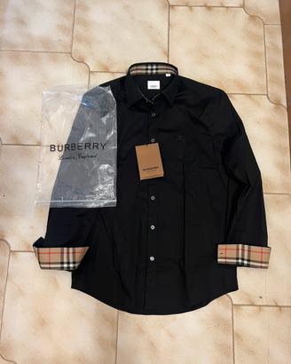 Camicia Burberry Nera con EKD e Collo Check XL 👕