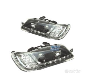 FARI PEUGEOT 306 93-97 LUCE DIURNA A LED FONDO NER