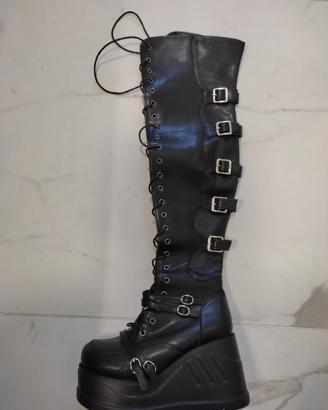 Stivali alti stile rock con platform n39