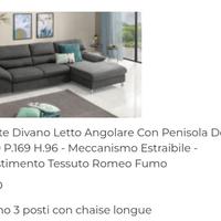 Divano letto con penisola