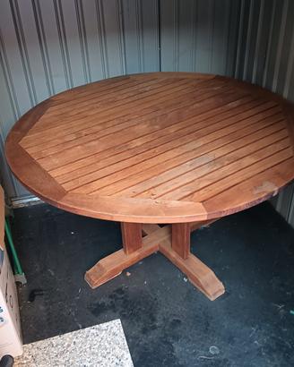 set tavolo in legno + 7 sedie in legno