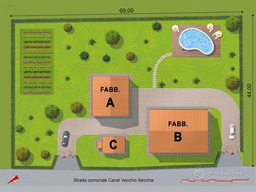 Corte rurale di 3000 mq. con fabbricati colonici