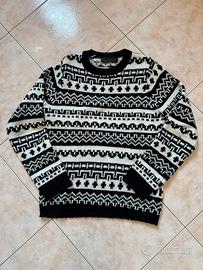 Maglione natalizio bianco e nero