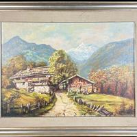 Stampa quadro paesaggio montano con cornice 90x70