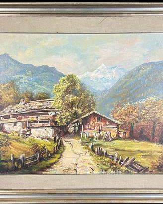 Stampa quadro paesaggio montano con cornice 90x70