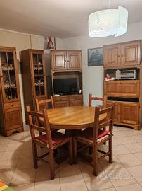 sala completa di tavolo rovere massello