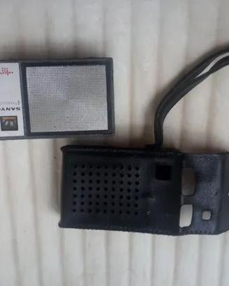 RADIOLINA TRANSISTOR ANNI 70 CON CUSTODIA IN PELLE
