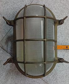 Applique ovale Tortuga ottone antichizzato e vetro