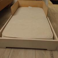 letto Montessori in legno materasso 120x60cm