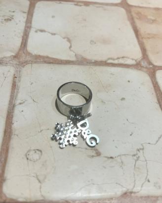 Anello D&G Acciaio vintage con logo e fiocco donna