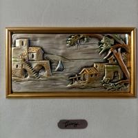 quadro in lastra d' argento con cornice 