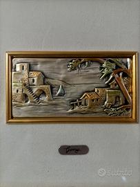 quadro in lastra d' argento con cornice 
