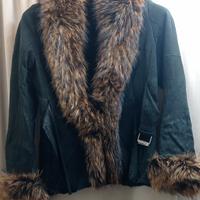 Giacca in pelle con pelliccia Tg 44 