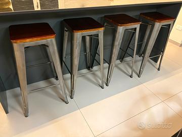 Sgabelli cucina 4 in acciaio stile industriale