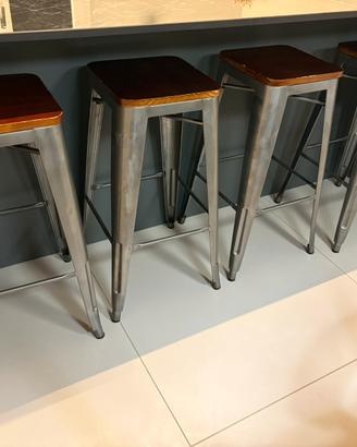 Sgabelli cucina 4 in acciaio stile industriale