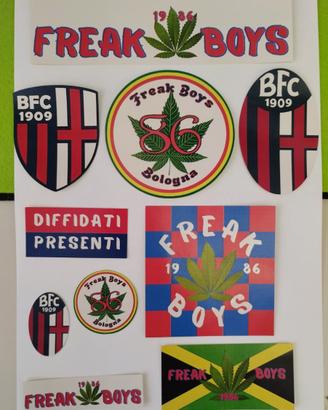 10 ADESIVI FREAK BOYS ULTRAS BOLOGNA CARTA ADESIVA