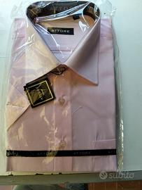 camicia uomo manica lunga rosa