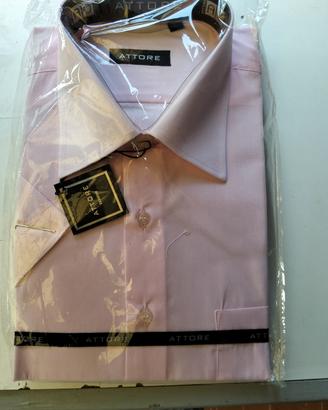 camicia uomo manica lunga rosa