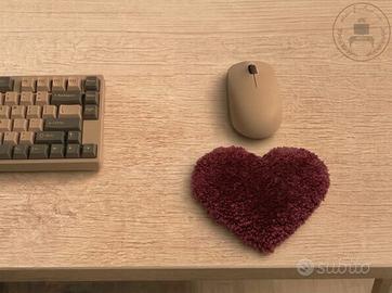 poggiapolsi per mouse trapuntato a forma di cuore