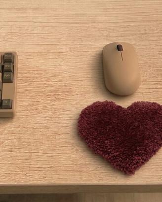 poggiapolsi per mouse trapuntato a forma di cuore