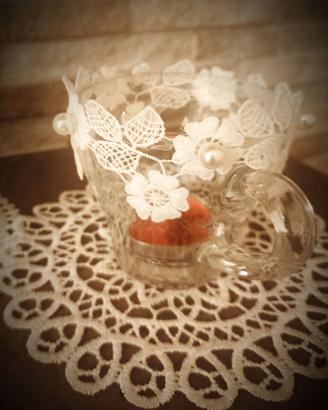 Lanterne in tazza shabby chic