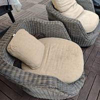 2 poltrone uno più  con cuscini 