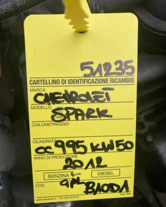MOTORE COMPLETO CHEVROLET Spark 1° Serie B10D1 B1