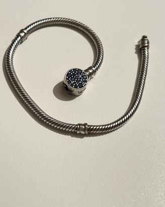 Bracciale Moments  chiusura Pietre Blu Pandora