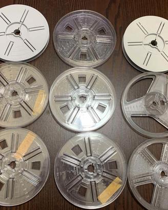 Set di 9 bobine vuote super 8 200 piedi 60 metri