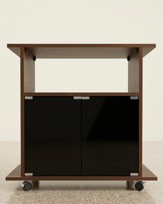 Mobiletto porta TV/Multiuso in legno e vetro fumé