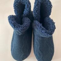 Pantofole Tezenis blu in maglia interno pelo Nuove
