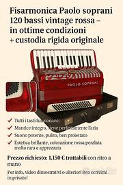 Fisarmonica Paolo Soprani vintage 120 bassi