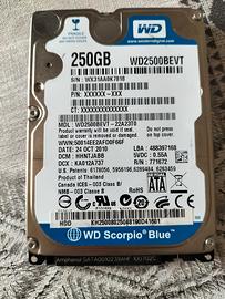 HARD disk per PC portatile Notebook Laptop HHD 250