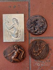 lotto di 4 medaglie Fazzini,Minguzzi,Greco,Messina